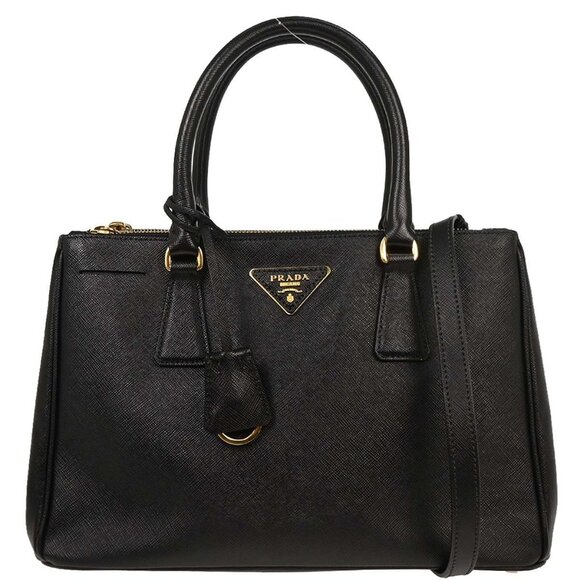 Prada Black Leather Galleria 2way Tote Handbag BN1801 7/A 164 115741 - Picture 1 of 10